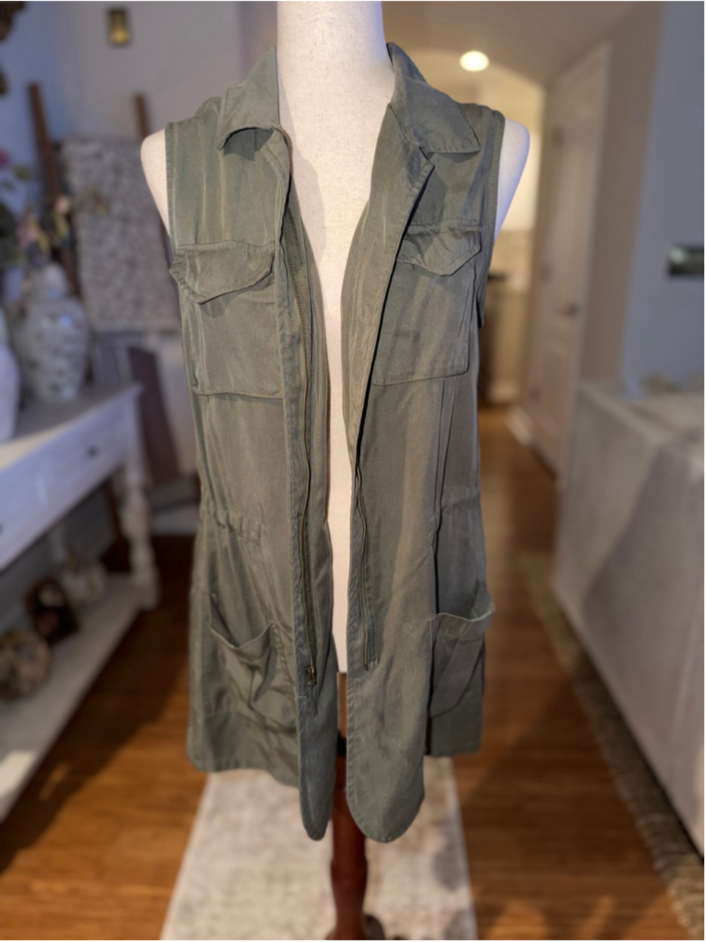 Women's A New Day Olive Green Utility Vest Size S